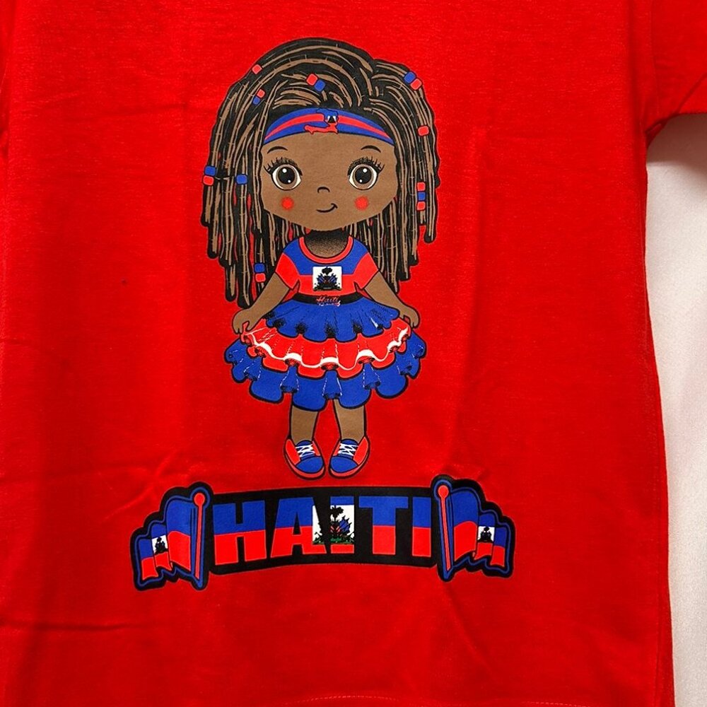 Girl Haiti flag t-shirt